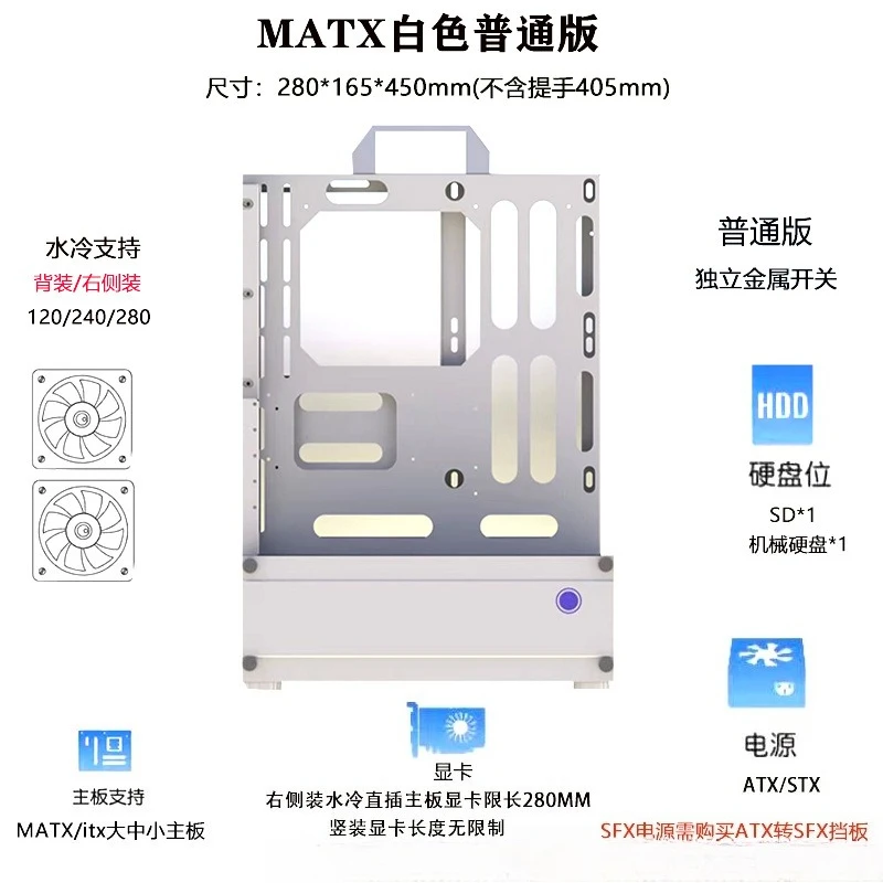 Pc Chassis - Case PC Verticale Open Chassis 240/360